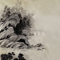 Tuschelei Landschaft